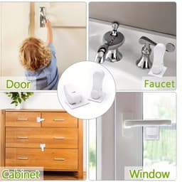 Multi-Purpose Lever, Window & Cabinet Lock – White (1 piece) – Image 3