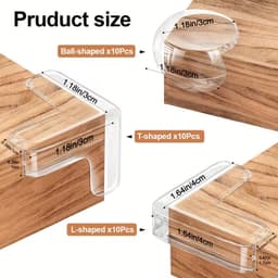 Silicone Furniture Corner & Edge Guard – T Shape (pack of 5) – Image 2