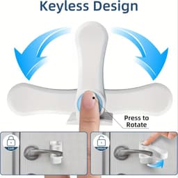 Multi-Purpose Lever, Window & Cabinet Lock – White (1 piece) – Image 2